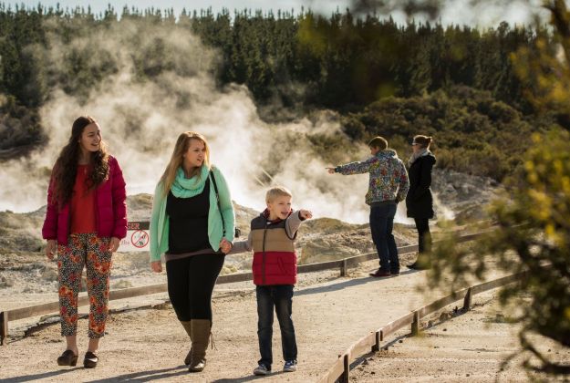 Family at Hells Gate Rotorua